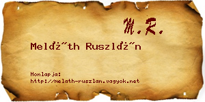 Meláth Ruszlán névjegykártya